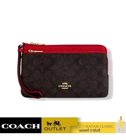 กระเป๋าสตางค์ COACH CX161 MEDIUM ID ZIP WALLET IN SIGNATURE CANVAS (IMXD0)