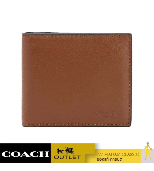 กระเป๋าสตางค์ COACH F74991 COMPACT ID WALLET IN SPORT CALF LEATHER (CWH)